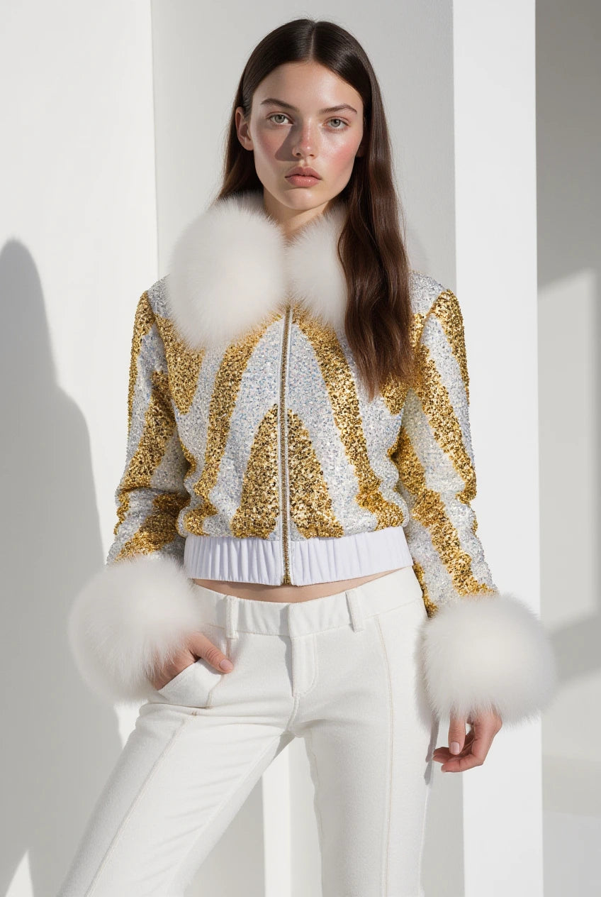 Manuela White Bomber