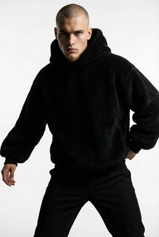 Husky Fleece Black Hoodie