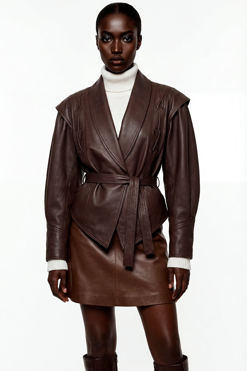 Sculpted Luxe Faux Leather Jacket