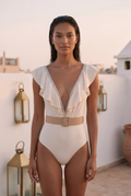 Sunlit White Swimsuit