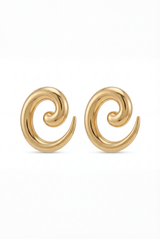 Spiral Gold Earrings