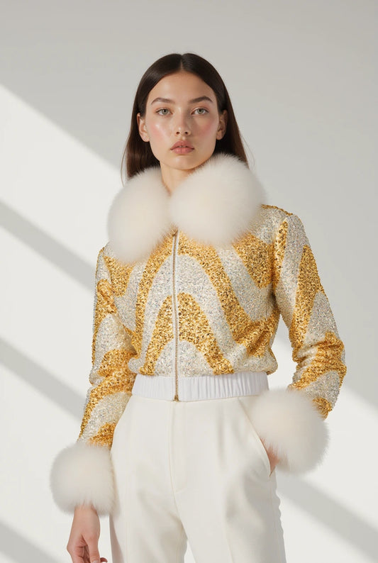 Manuela White Bomber