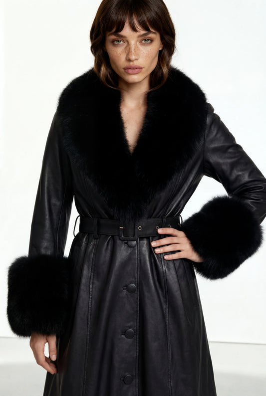 Midnight Sovereign Leather Coat