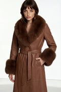Regal Dawn Brown Leather Coat