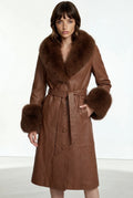 Regal Dawn Brown Leather Coat