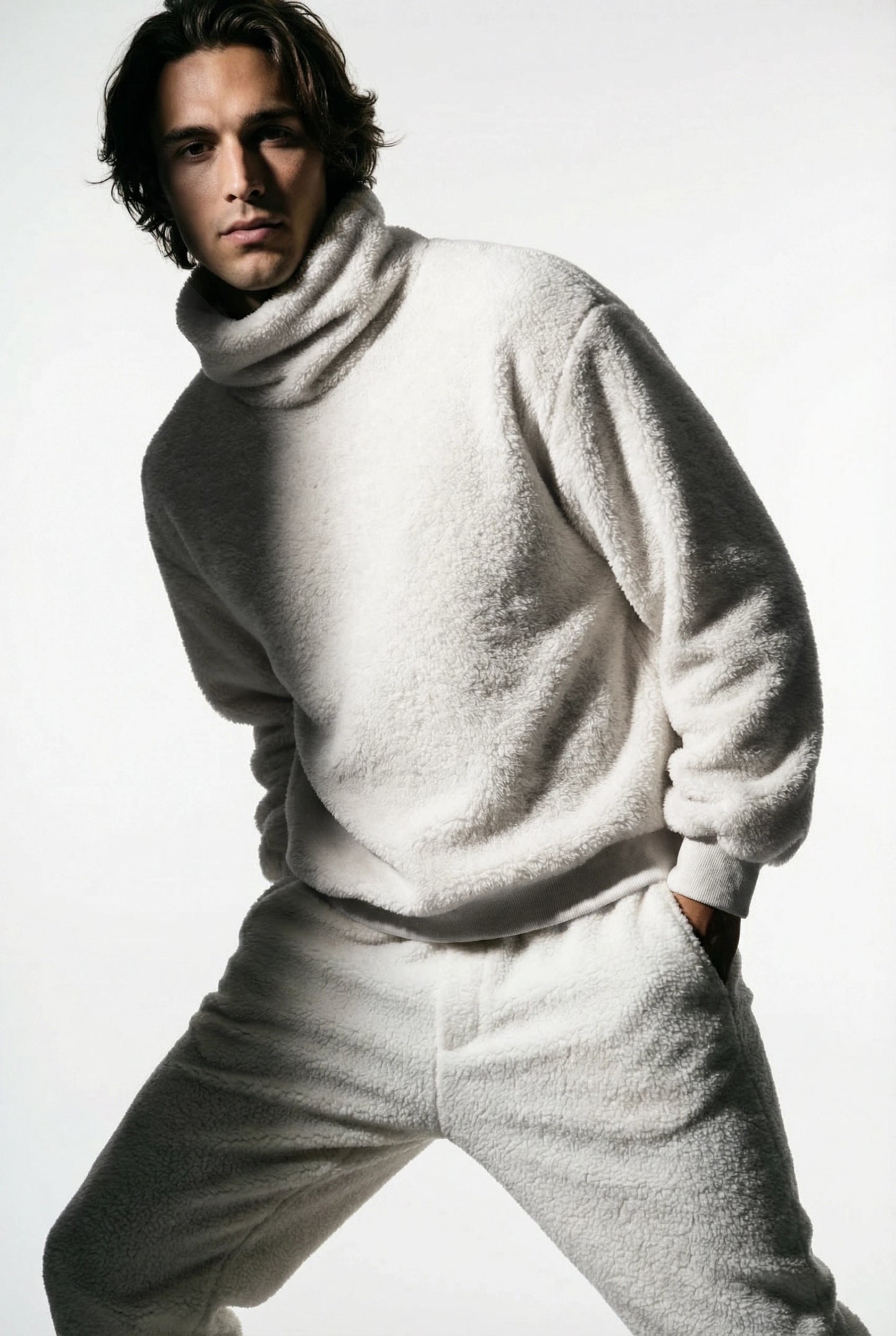 Alpine Wolf White Hoodie