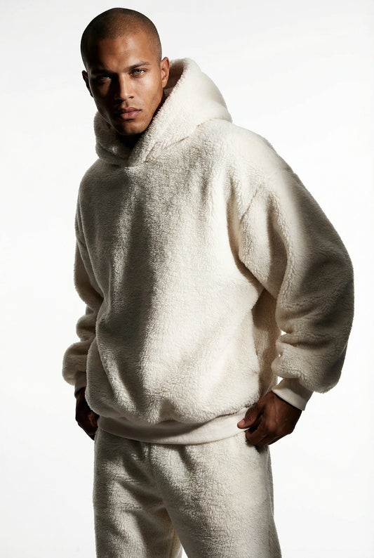 Husky Fleece White Hoodie